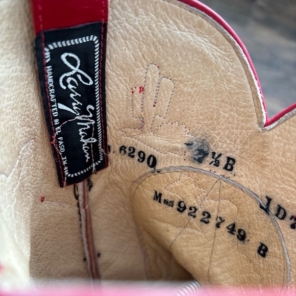 Larry Mahan Vintage Red and Yellow Western Cowgirl Flashy Boots 7.5B - Picture 3 of 8